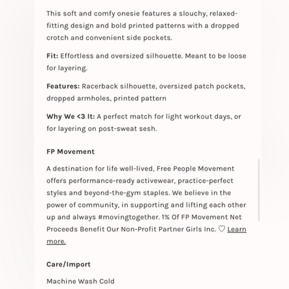 NWT FREE PEOPLE Movement Hot Shot Onesie Incline Bamboo Combo Sz L - Picture 4 of 4